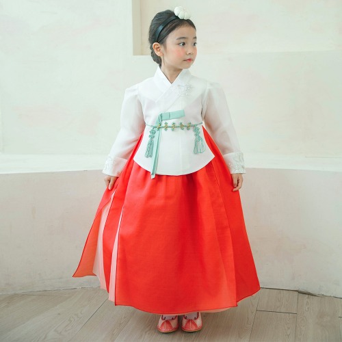 민한복 자몽아씨 프리미엄 전통 여아 고급 한복 설빔 어린이 아동 돌 백일 아기 드레스 유아